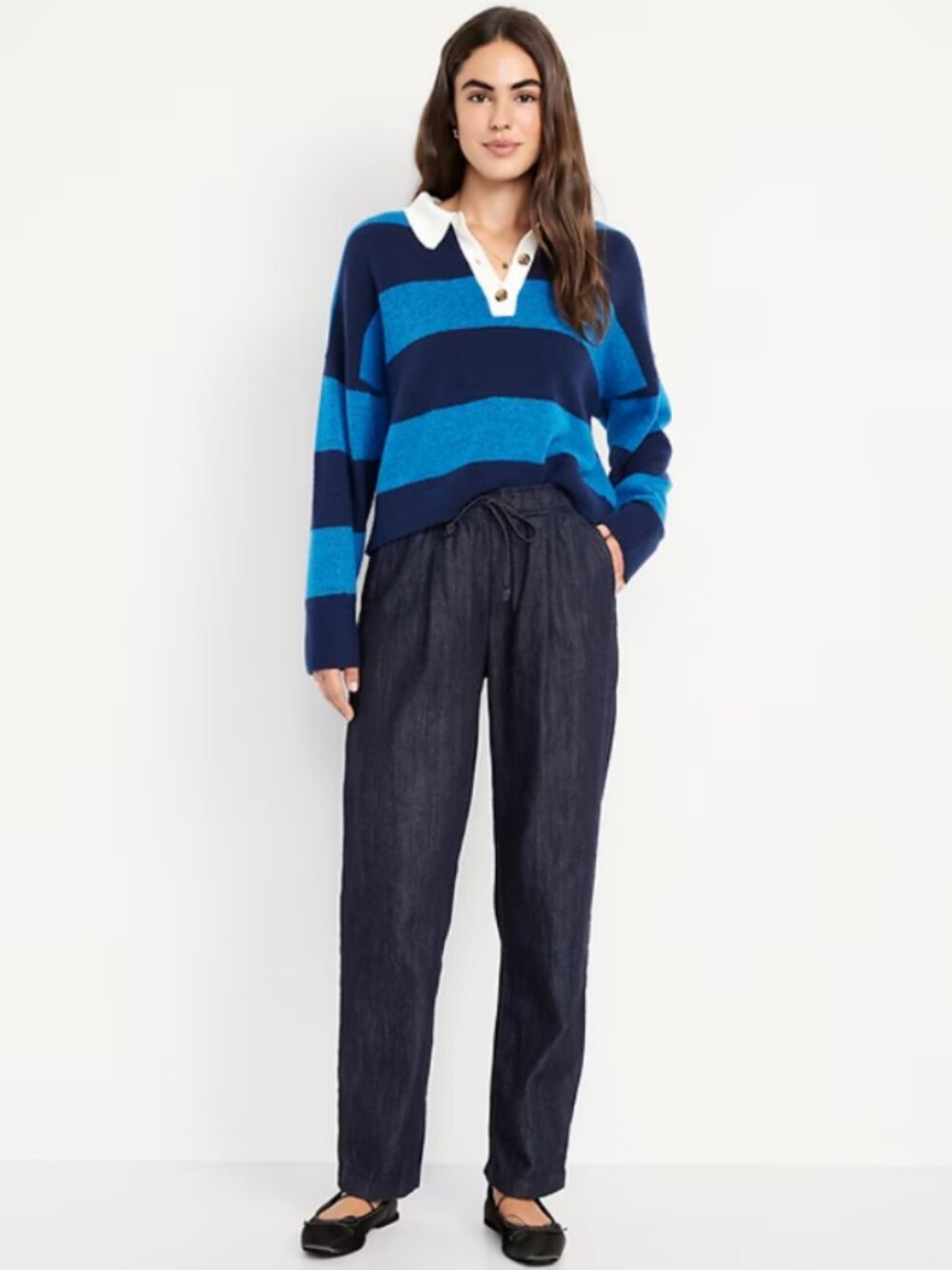 GAP Sz. XL 100% Cotton Dark Rinse High-Waisted Billie Straight Ankle Trouser